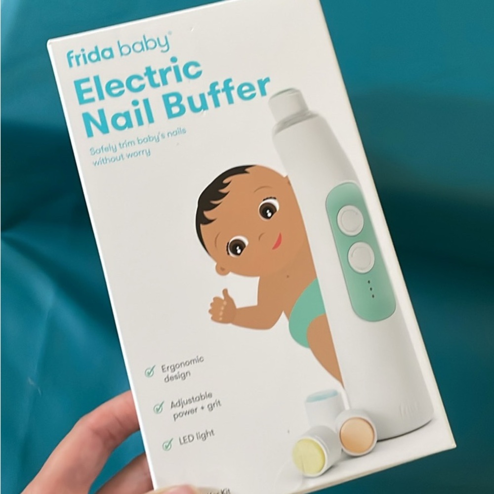 Electric Nail Buffer - White and Mint
